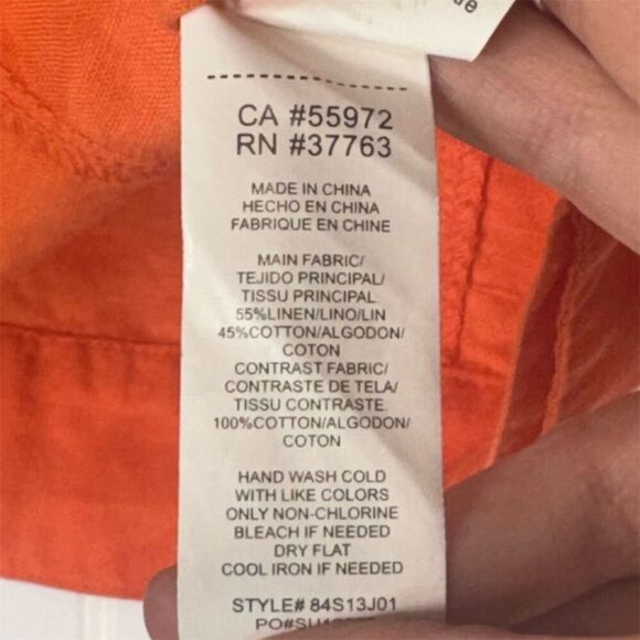 Vibrant Orange C&C California Cropped Linen Blend Jacket S | Y2K Retro Utility - Picture 6 of 8